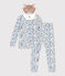 Pyjama als verkleding met masker voor meisje/jongen wit MARSHMALLOW/wit MULTICO