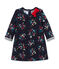 Jurk in tubic met dessin voor babymeisjes blauw SMOKING/wit MULTICO
