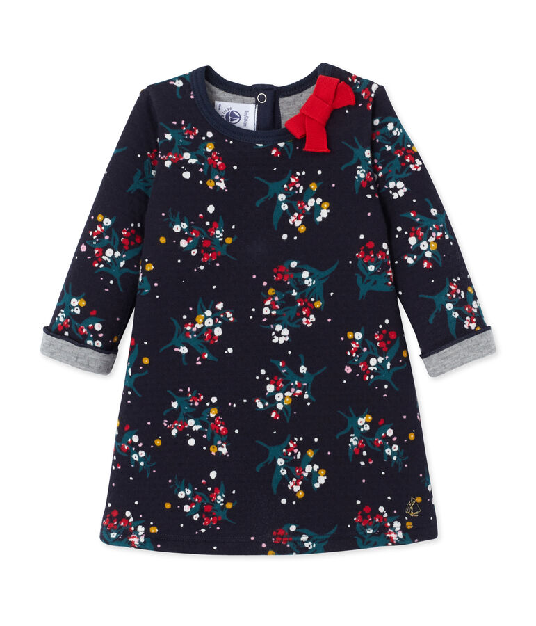 Jurk in tubic met dessin voor babymeisjes blauw/multicouleur