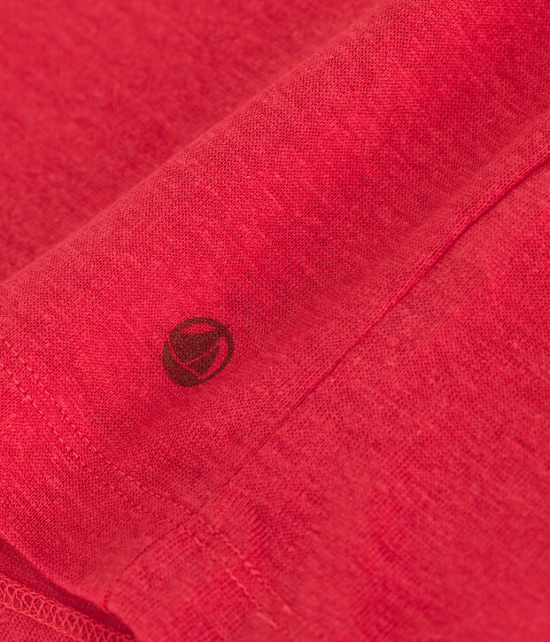 Linnen T-shirt met korte mouwen voor dames rood