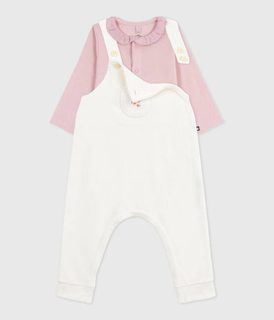 Ensemble salopette bébé en coton uni et détails raffinés MILK/ JOLI