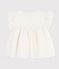 Blouse enfant en coton manches courtes motifs c&oelig;urs blanc MARSHMALLOW