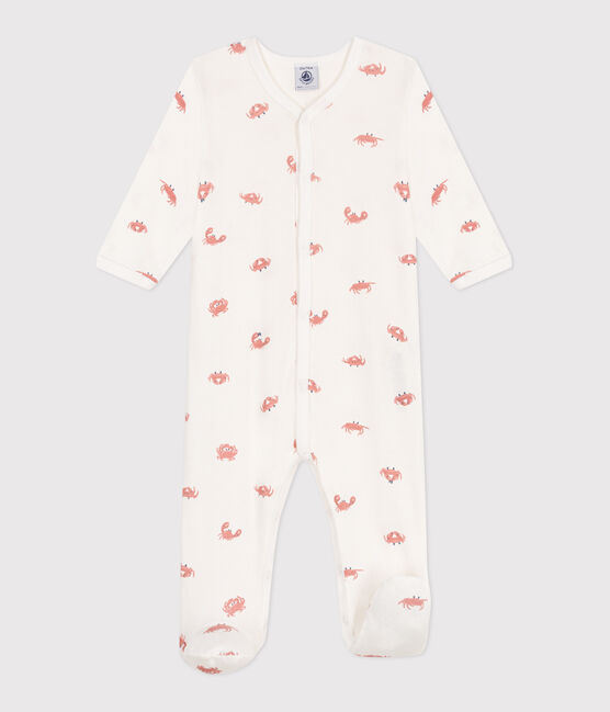 Pyjama bébé en coton crabes blanc MARSHMALLOW/blanc MULTICO