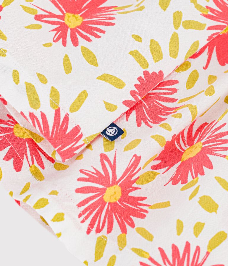 Katoenen babyjurkje met korte mouwen en print wit/multicouleur