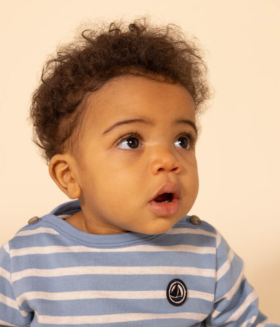 Marinière en jersey épais bébé AZUL/ MONTELIMAR