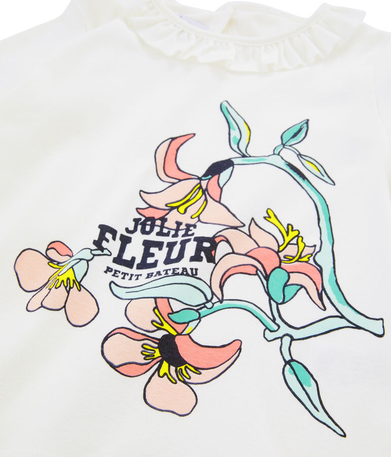 Tee-shirt enfant fille blanc MARSHMALLOW