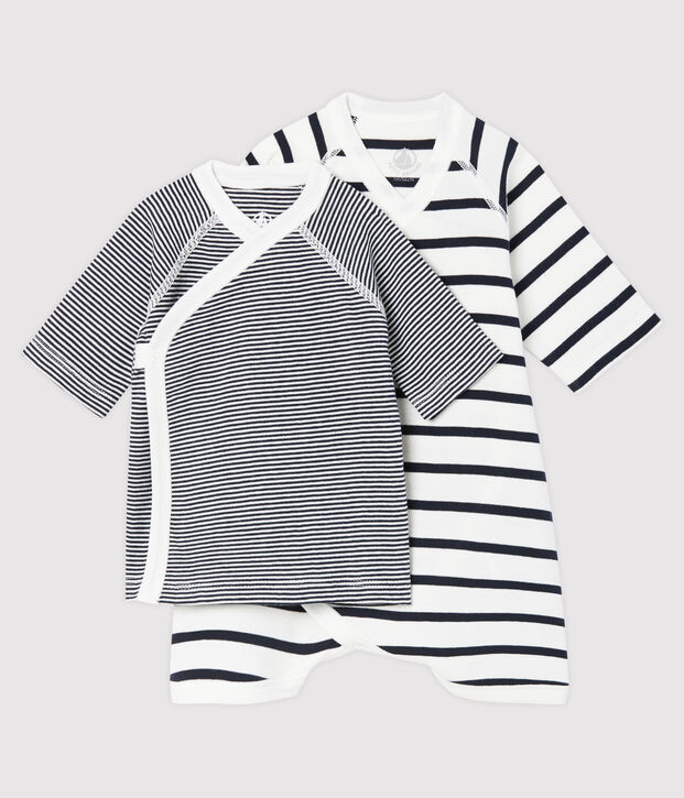 Set kimonorompertje en brassi&egrave;re baby van gebreide stof multicouleur
