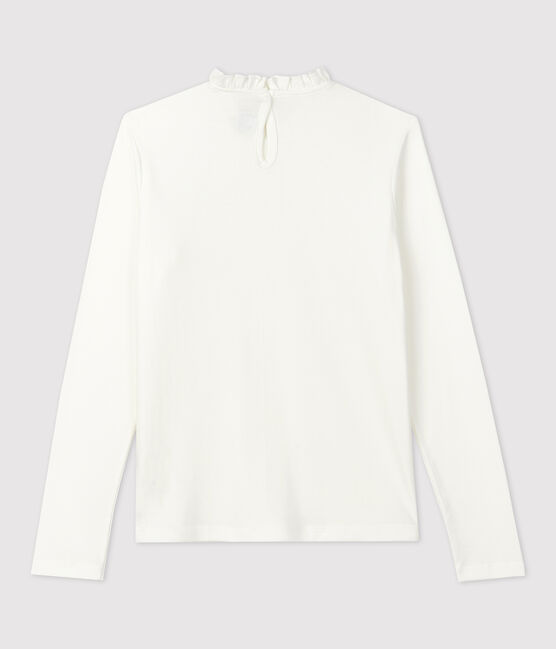 Katoenen meisjes t-shirt met lange mouwen wit MARSHMALLOW