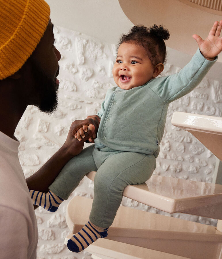 Gewatteerd babysetje in tubic groen