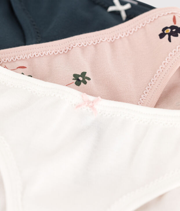 Lot de 3 culottes fleur petite fille en coton multicouleur
