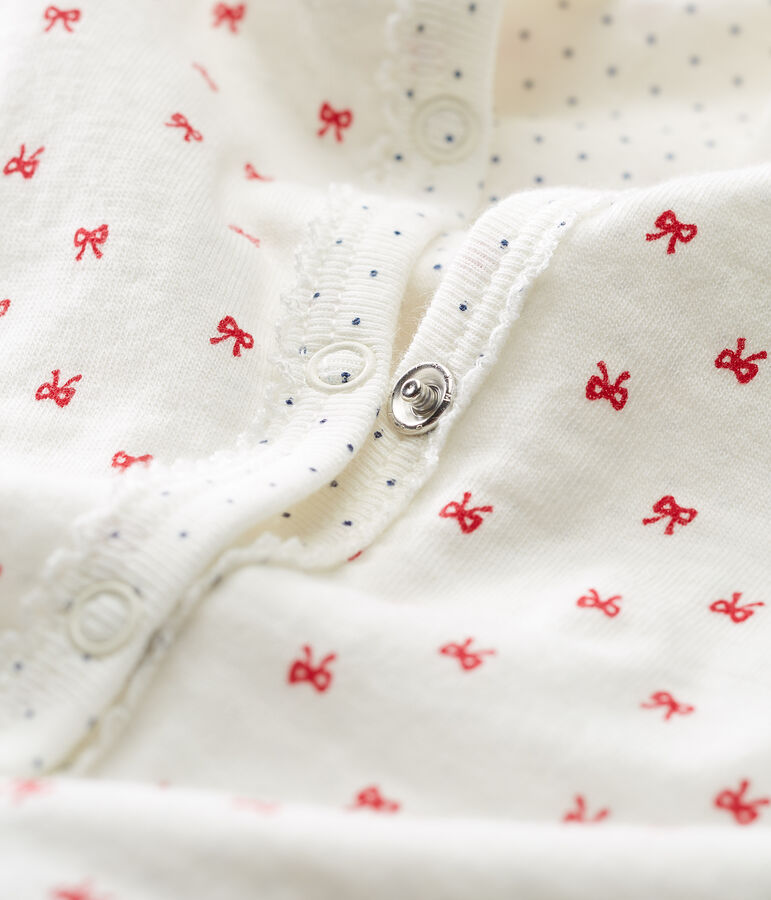 Pyjama in tubic voor babymeisjes wit/rood