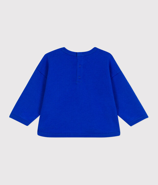 Sweat b&eacute;b&eacute; en coton uni bleu