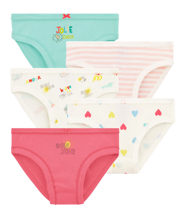 Set van 5 meisjesonderbroeken multicouleur