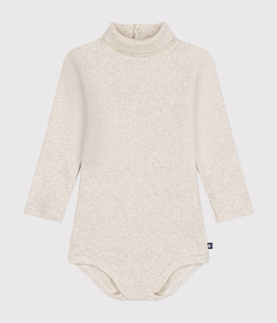 Body manches longues col roulé en coton bébé beige MONTELIMAR CHINE
