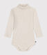 Body manches longues col roulé en coton bébé