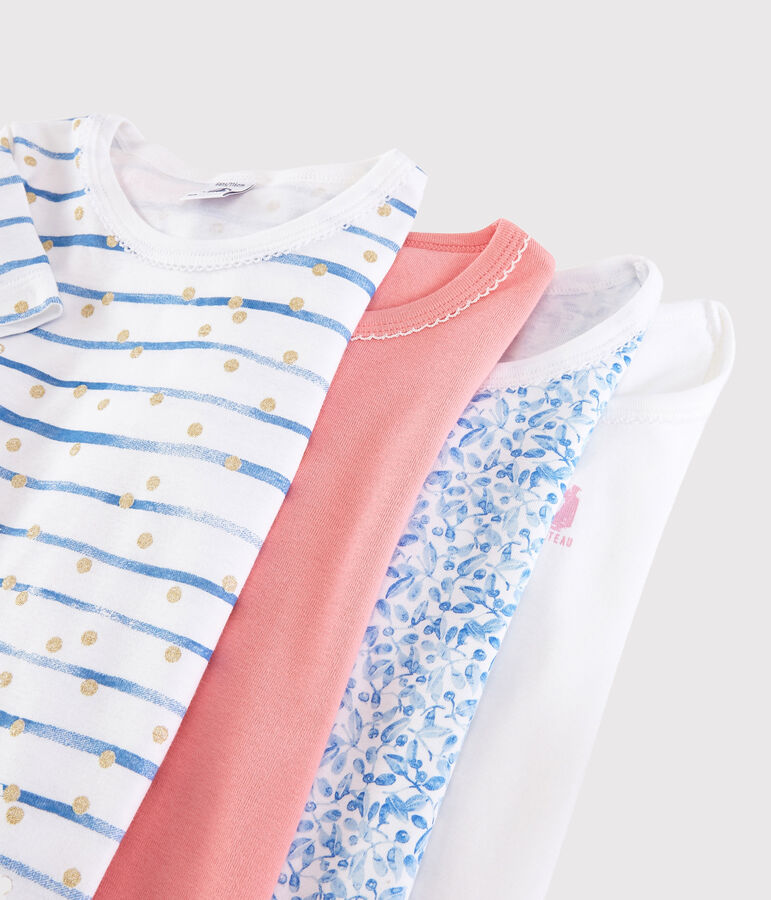 Verrassingstasje met 4 T-shirts met korte mouwen voor meisjes variante 1