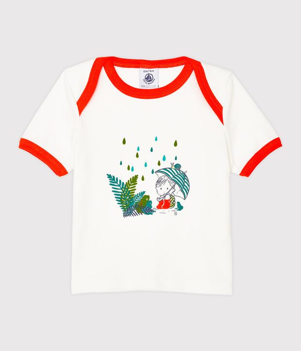T-shirt met korte mouwen babyjongen wit