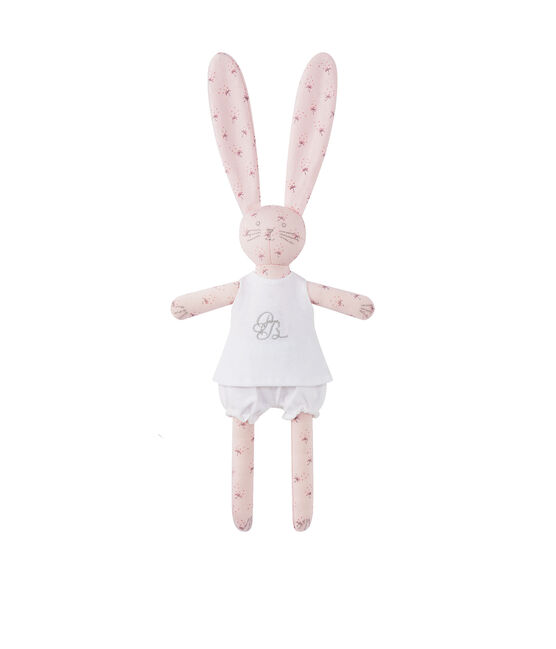 Doudou lapin imprimé rose VIENNE/blanc MULTICO