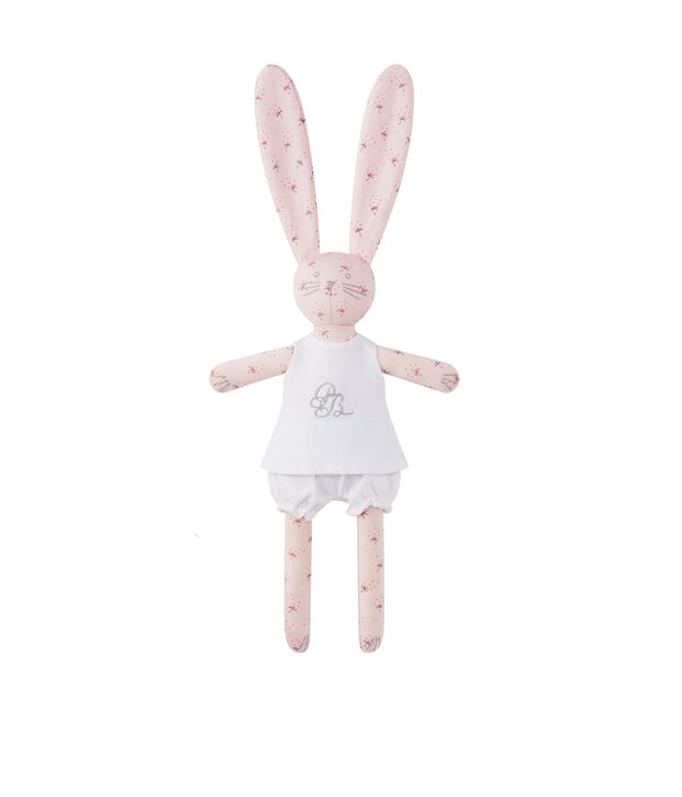 Bedrukte konijnenknuffel roze/multicouleur