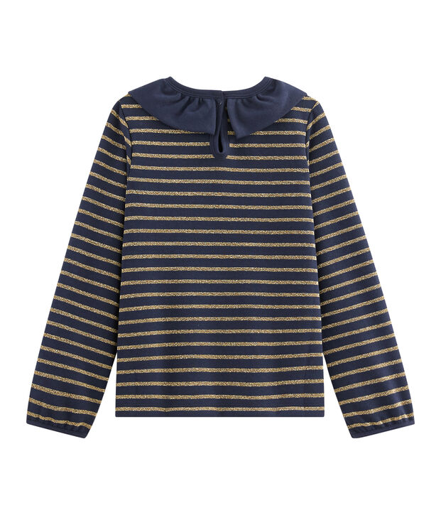 Tee shirt en jersey enfant fille bleu/jaune