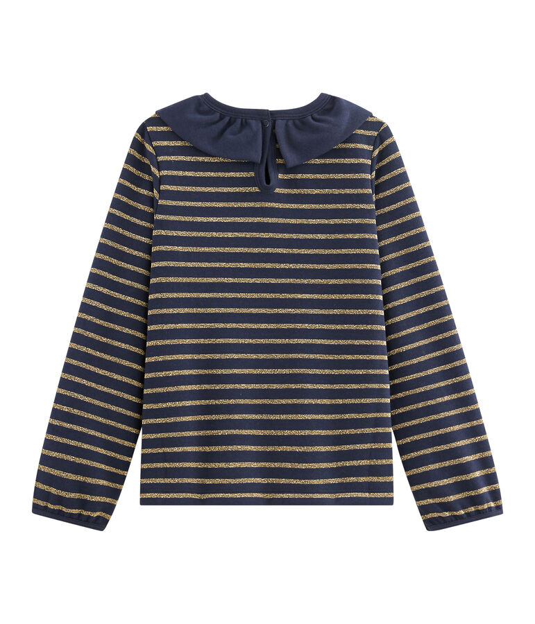 Tee shirt en jersey enfant fille bleu SMOKING/jaune OR