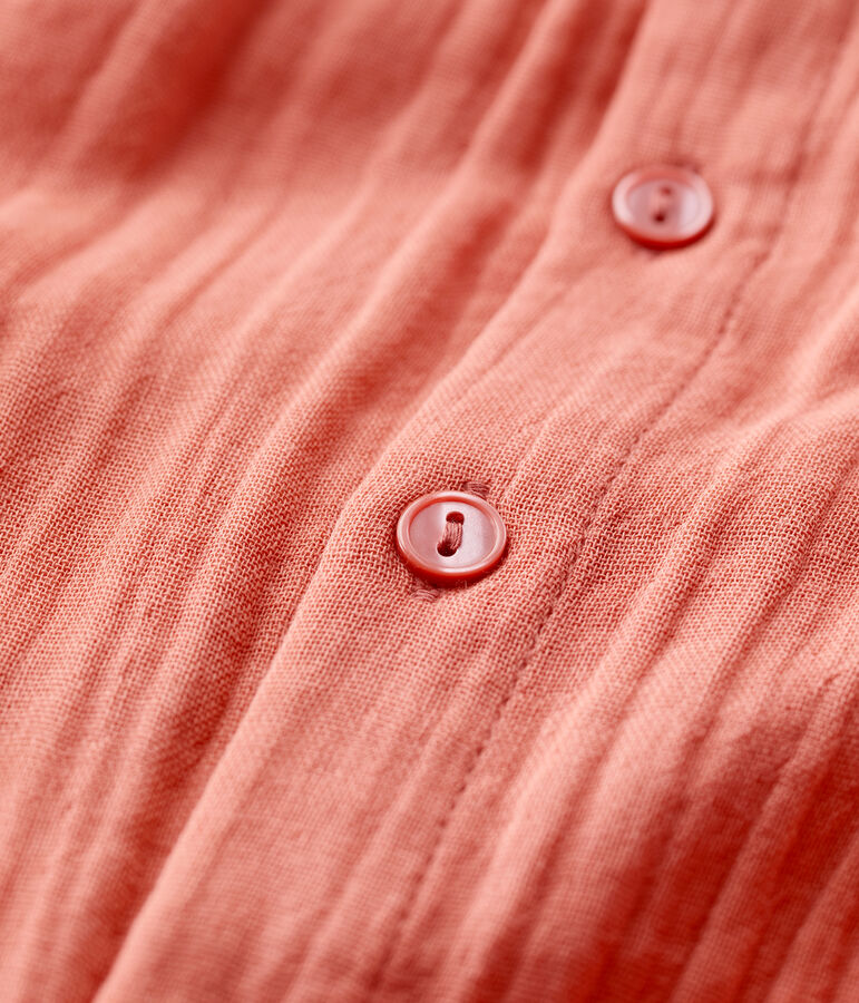 Lang effen pakje van biologisch katoengaas voor baby's roze