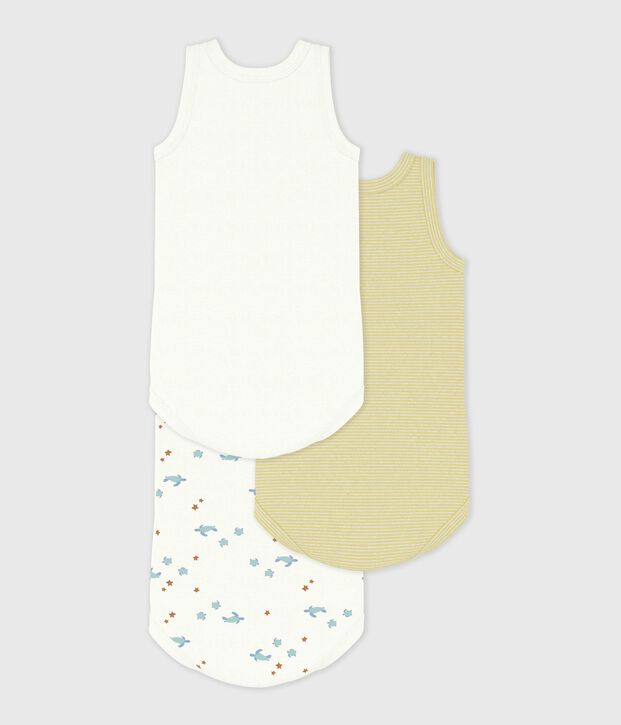 Lot de bodies sans manches en coton imprim&eacute; tortues b&eacute;b&eacute; multicouleur