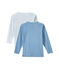 Set van 2 effen jongens-T-shirts met lange mouwen wit LOT