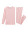 Pyjama petite fille coupe très ajustée en côte rose CHARME/blanc MARSHMALLOW