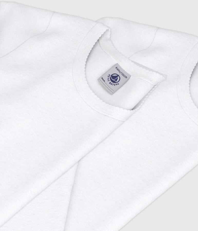 Setje met 2 basic katoenen T-shirts met lange mouw voor kinderen multicouleur