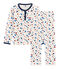 Pyjama petit garçon en tubique blanc MARSHMALLOW/blanc MULTICO