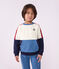 Sweatshirt enfant en coton uni colorblock &eacute;cru/multicouleur