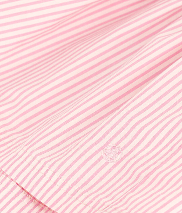 Meisjesjurk met korte mouwen in katoen roze/roze