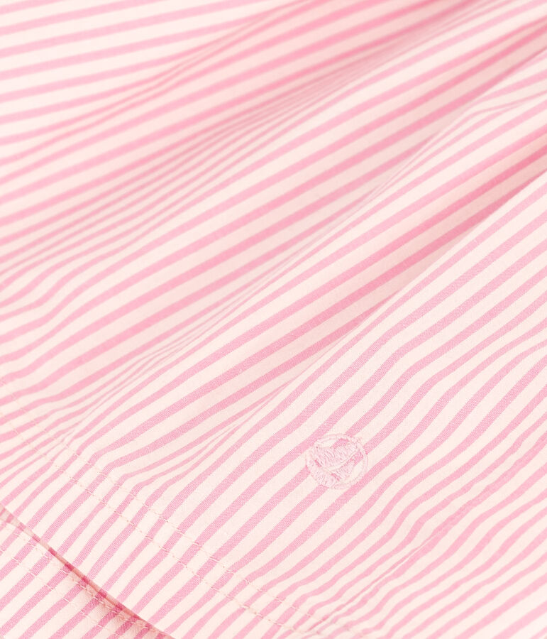 Meisjesjurk met korte mouwen in katoen roze/roze