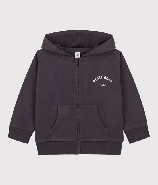 Sweatshirt petit Boat met rits en kap voor jongens grijs DUMBO