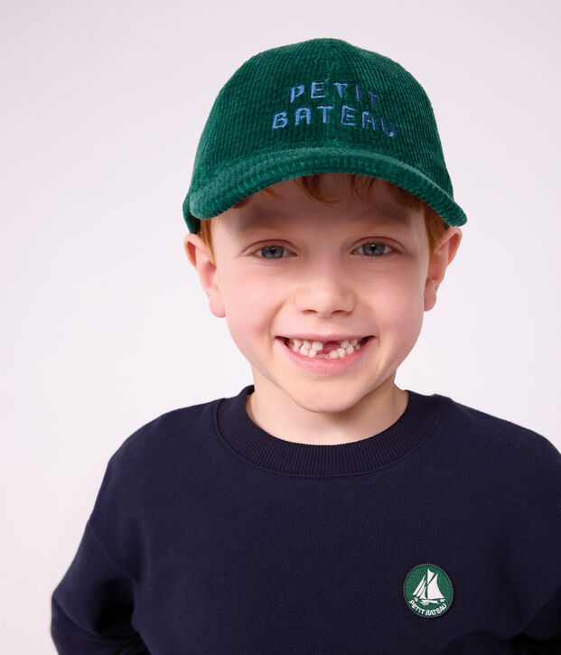 Kinderpet van effen fluweel groen
