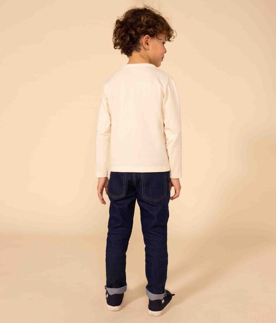 T-shirt met lange mouwen uit katoen voor meisjes/jongens wit AVALANCHE/ NEWBLEU