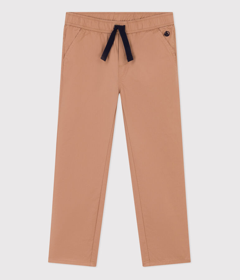 Pantalon regular en serge de coton enfant gar&ccedil;on beige