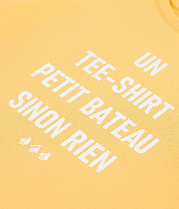T-shirt met korte mouwen en print voor kinderen geel