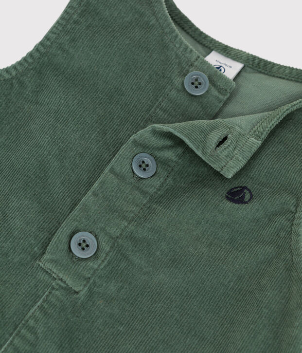 Lang babypakje in ribfluweel groen