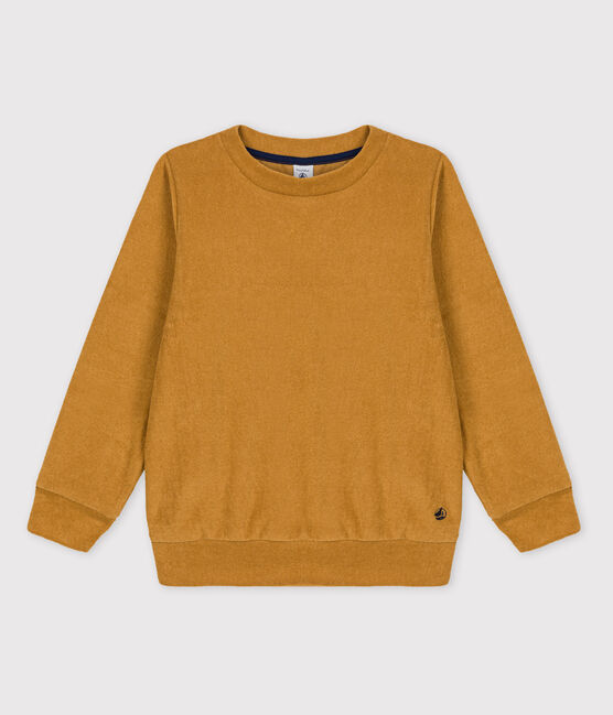 Sweatshirt in bouclébadstof voor jongens geel ISTRE