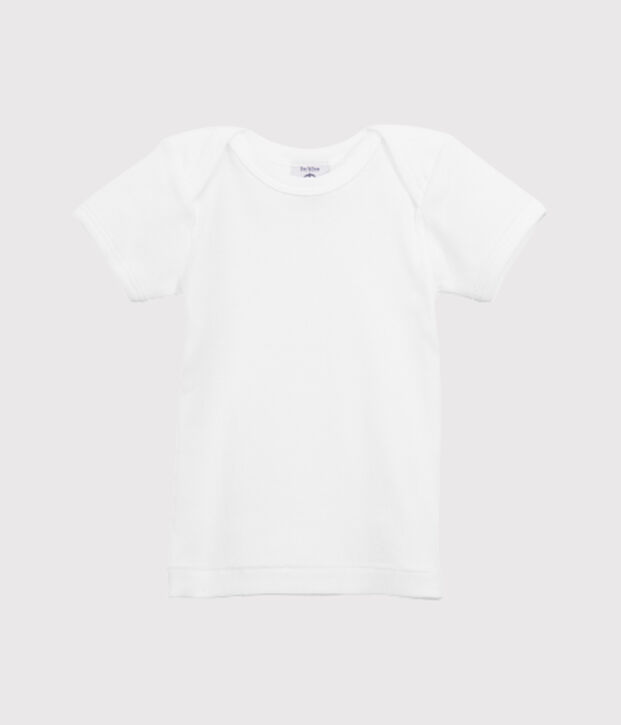 T-shirt b&eacute;b&eacute; mixte uni blanc