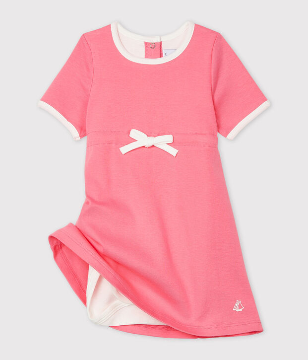 Bodyjurk met korte mouwen babymeisje roze
