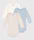 Set van 3 effen katoenen body's met lange mouwen