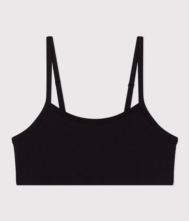 Brassi&egrave;re unie en coton et &eacute;lasthanne femme noir