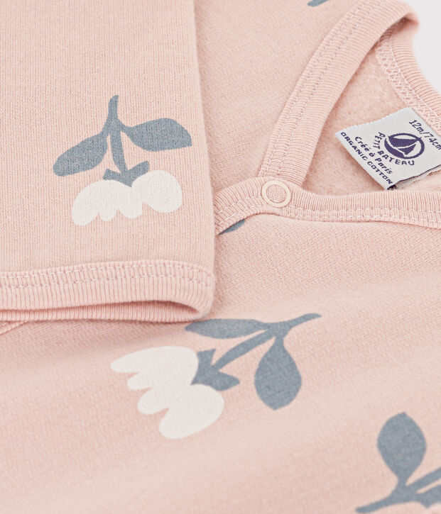 Slaappakje in molton met print voor baby's roze/multicouleur