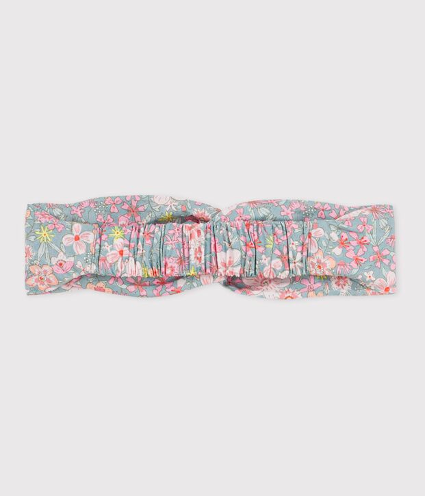 Poplin haarband met bloemenprint voor babymeisjes blauw/multicouleur