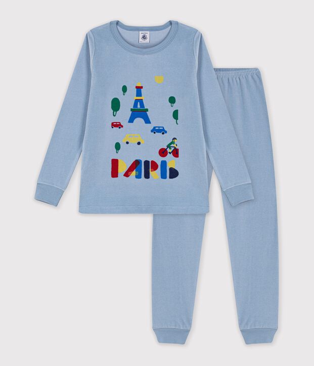 Fluwelen kinderpyjama blauw