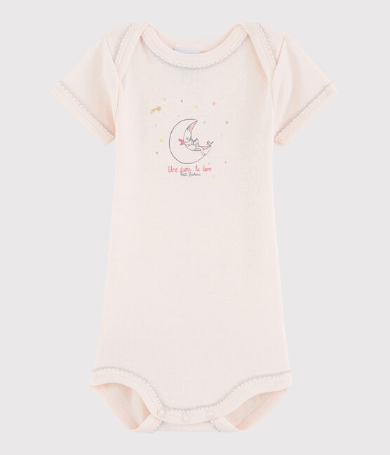 Body manches courtes bébé fille rose Fleur
