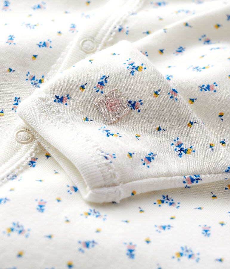 Combisac &agrave; fleurs b&eacute;b&eacute; en coton biologique blanc/multicouleur